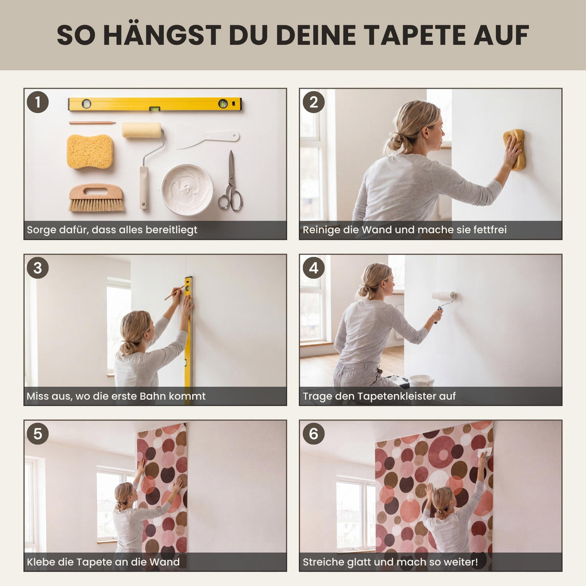 TAPETE - Kreise - Modern - Farbenfroh - 140x220 cm - Multicolor, Papier (140/220cm) - OnlyWow