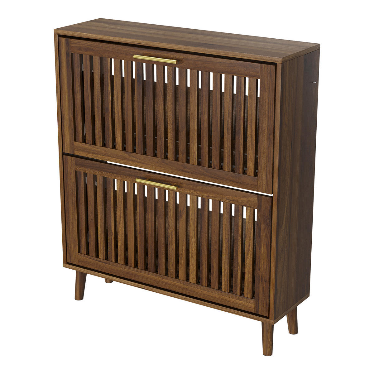 SCHUHSCHRANK Walnuss 80/24/93 cm - Walnussfarben, Holzwerkstoff (80/93/24cm) - PANGIVO