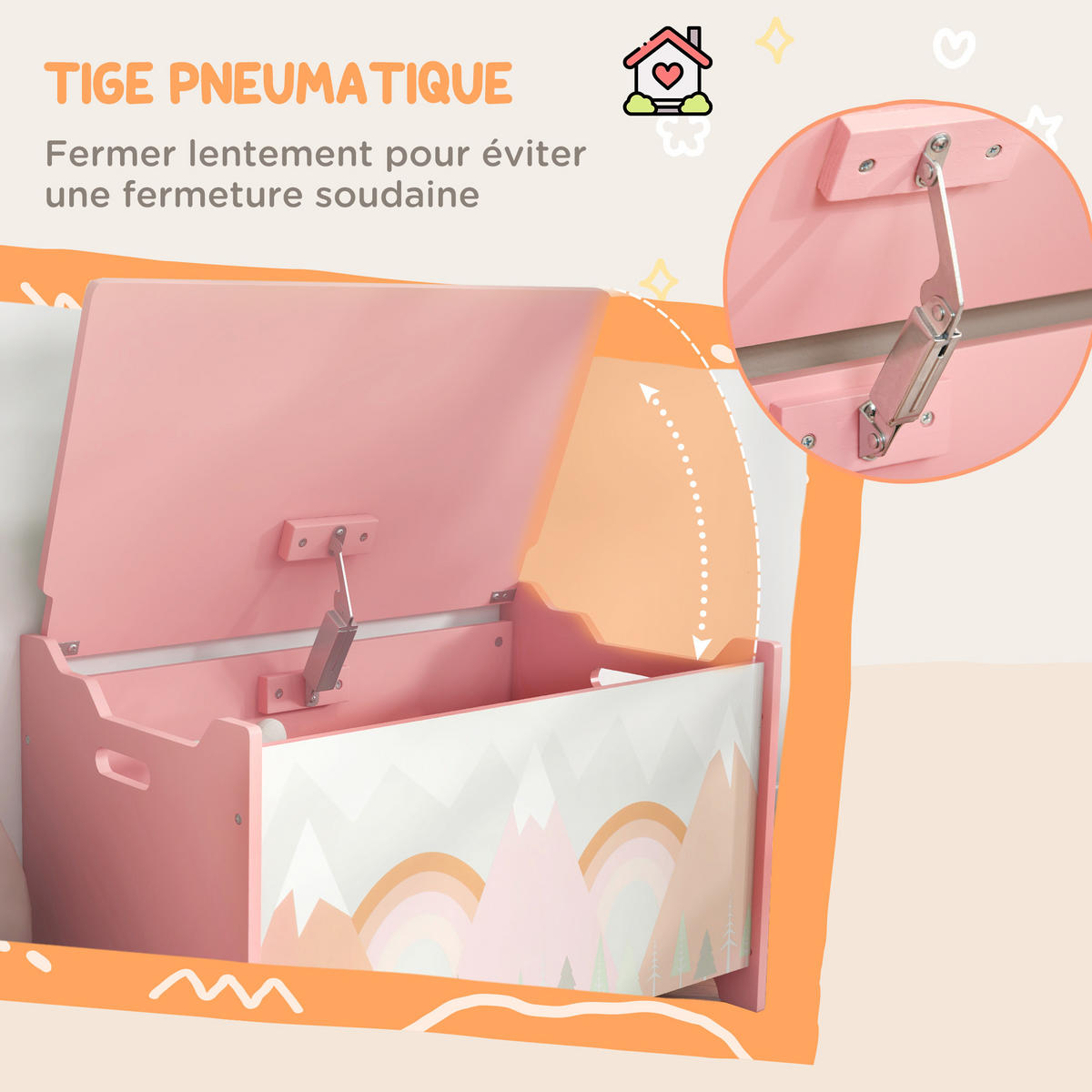 KINDERREGAL DE-17276 3 offene Ebenen & Bären-Design Natur - Pink, Holzwerkstoff (60/39/37cm) - ComfortXL