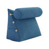 KEILKISSEN mit Nackenrolle Leinenlook Blau 60 cm - Blau, Textil (50/60cm) - Vercart