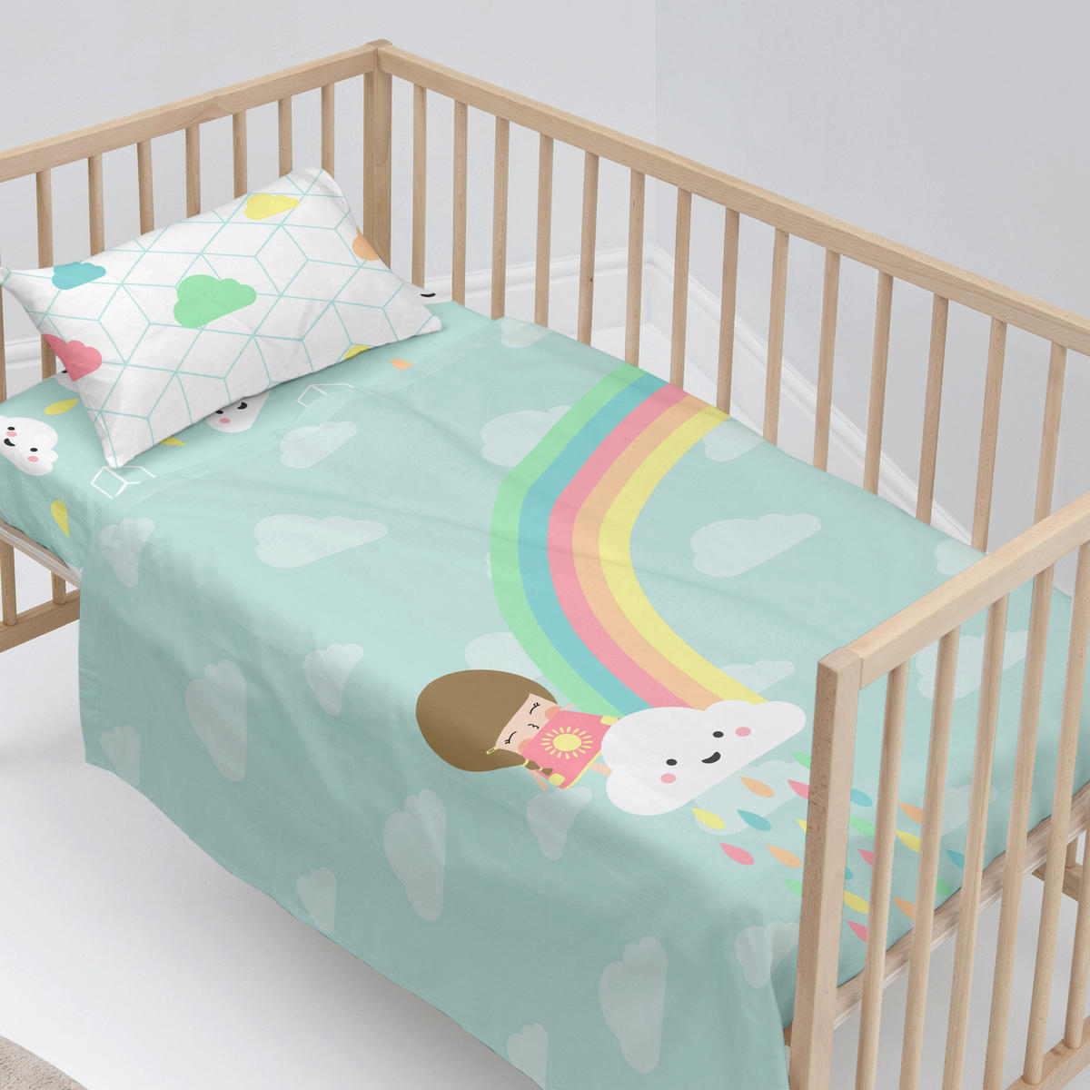 BETTWÄSCHE 2er-Set teiliges rainbow 120x180 cm (kinderbett) mehrfarbig - Multicolor, Textil (120/180cm) - Happy Friday