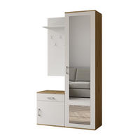 GARDEROBE Patricia 100 cm mit Spiegel, mit Schuhschrank und Schublade, artisan, weiß - Eiche Artisan/Weiß, Kunststoff (100/181/35cm) - Margaret Hadas24