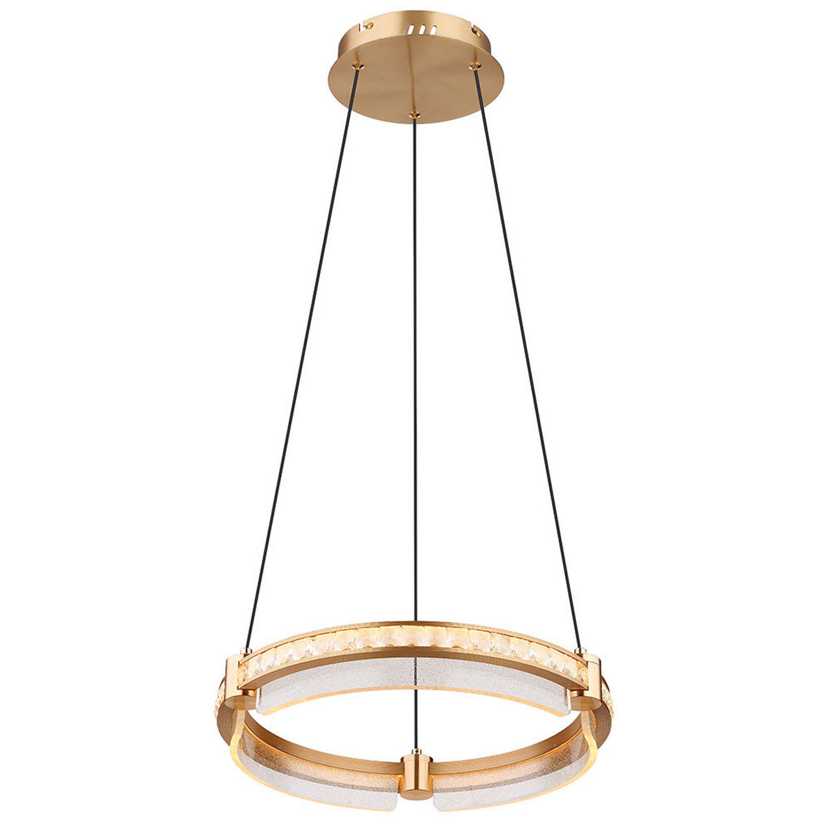 LED HÄNGELEUCHTE Blondie Kristalle Gold - Goldfarben, Metall (40/40/120cm) - Globo Lighting