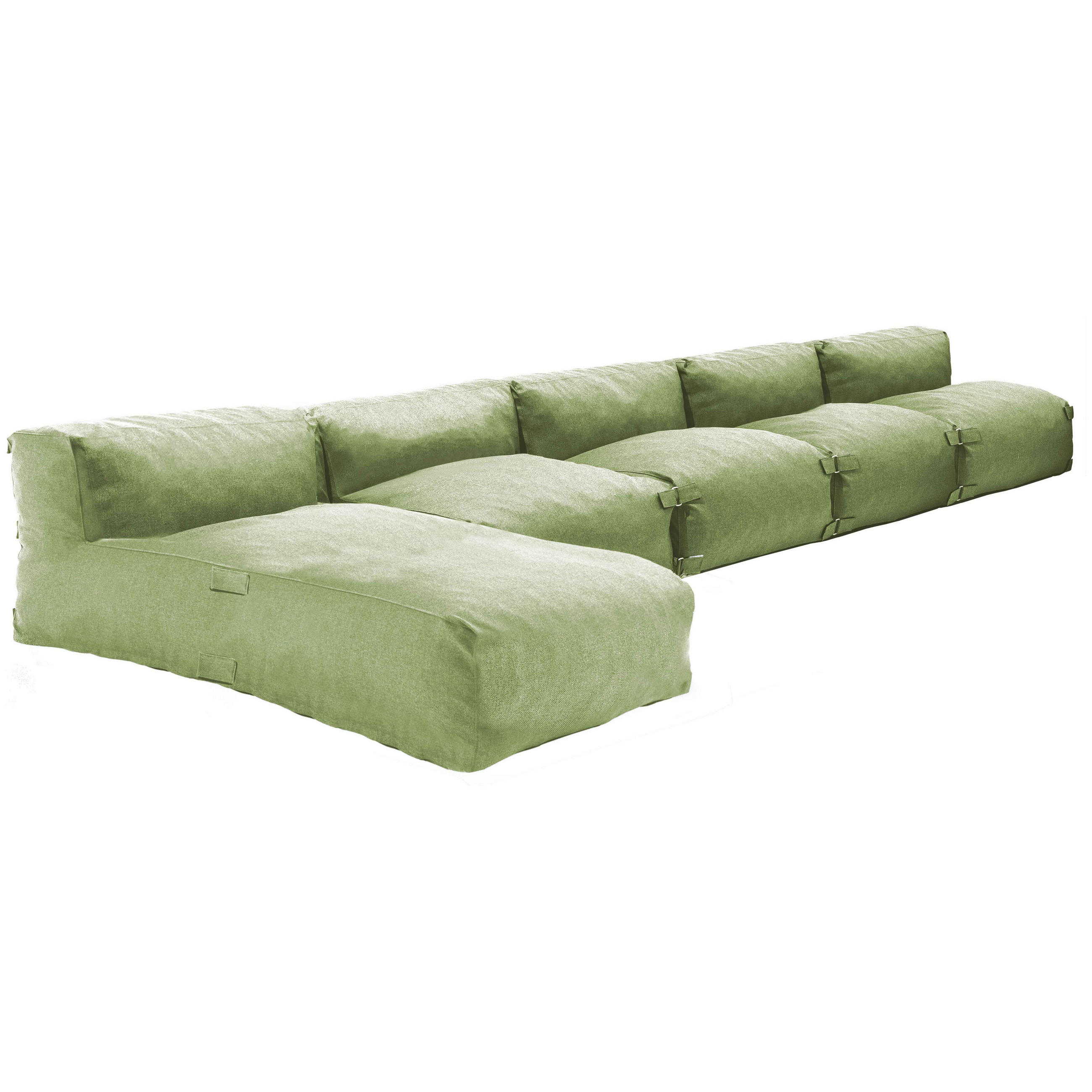 GARTENSOFA mit 5 Sitzplätzen, Kaktusgrünen - Grün, Textil - Oviala