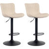 BARHOCKER 2er Set Lederlook creme - Creme/Schwarz, Textil/Metall (48/83/54cm) - CLP