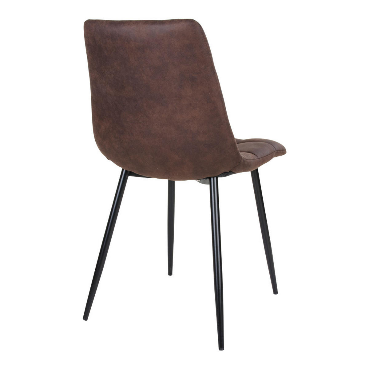 STUHL 2er-Set dunkelbraun mit schwarzen Beinen - Braun, Holzwerkstoff (44/86/55cm) - ebuy24