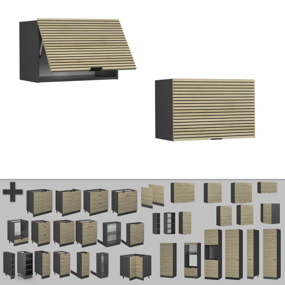 VĚŠÁK NA STĚNU Fame-Line Dubový panel - antracitová/barva dubu, kompozitní dřevo (60/40/34.1cm) - Vicco