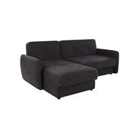ECKSOFA Lupo Graphit Mikrofaser - Graphitfarben/Schwarz, Holz/Kunststoff (232/147cm) - S-Style Möbel