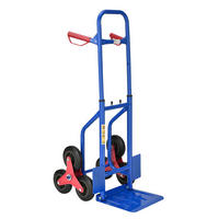 TREPPENSACKKARRE blau mit Dreikranzrädern - Blau, Metall (42/65/115cm) - Juskys
