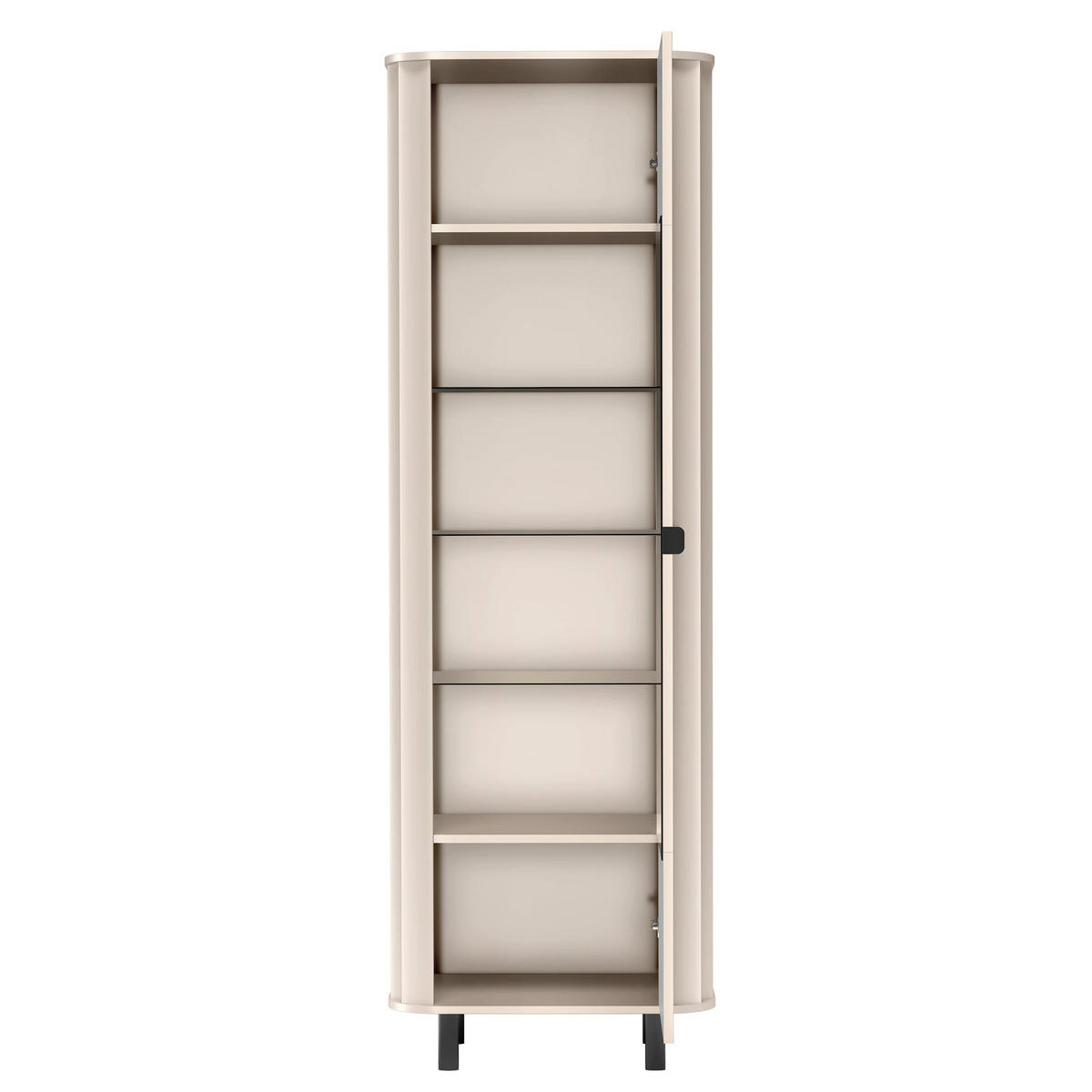 VITRINE Novado Kaschmirgrau 98 cm - Taupe/Schwarz, Holzwerkstoff/Metall (98.3/155/40.5cm) - Selsey