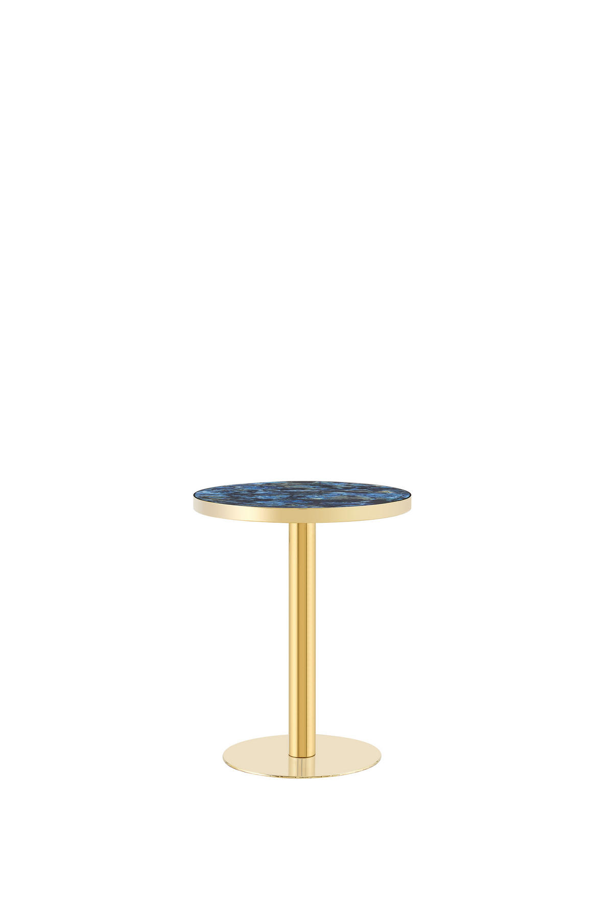 BEISTELLTISCH Rund 60 cm mit Marmor-Optik DE-40038 Blau - Blau, Metall (60/60/74cm) - ComfortXL