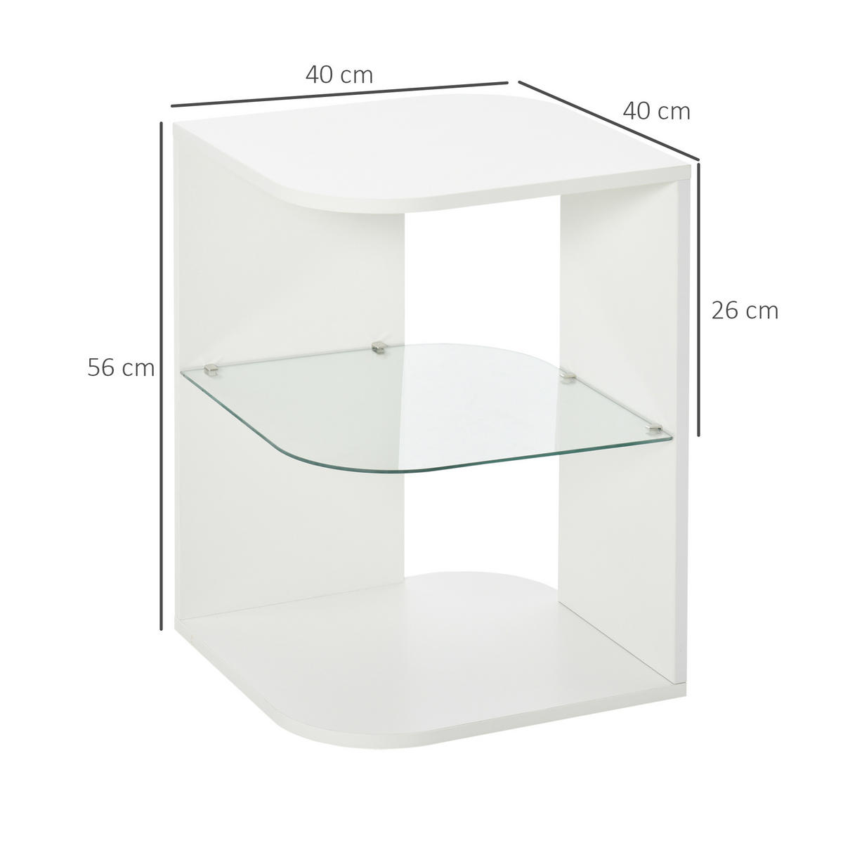 BEISTELLTISCH Weiß 1 Stück - Weiß, Kunststoff (40/40/56cm) - GiPP