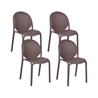 GARTENSTUHL 4er Set Braun Brugnello - Braun, Kunststoff (44/80/47cm) - Beliani
