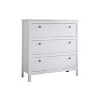 KOMMODE FARGE mit 3 Schubladen, weiß - Weiß, Holz (92/98/35cm) - KONSIMO®
