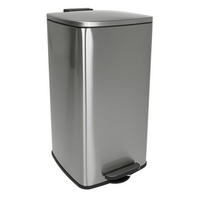 MÜLLEIMER 60 Liter mit Softclose & Fußpedal - Silberfarben, Metall (41.5/75.5/49cm) - PROREGAL