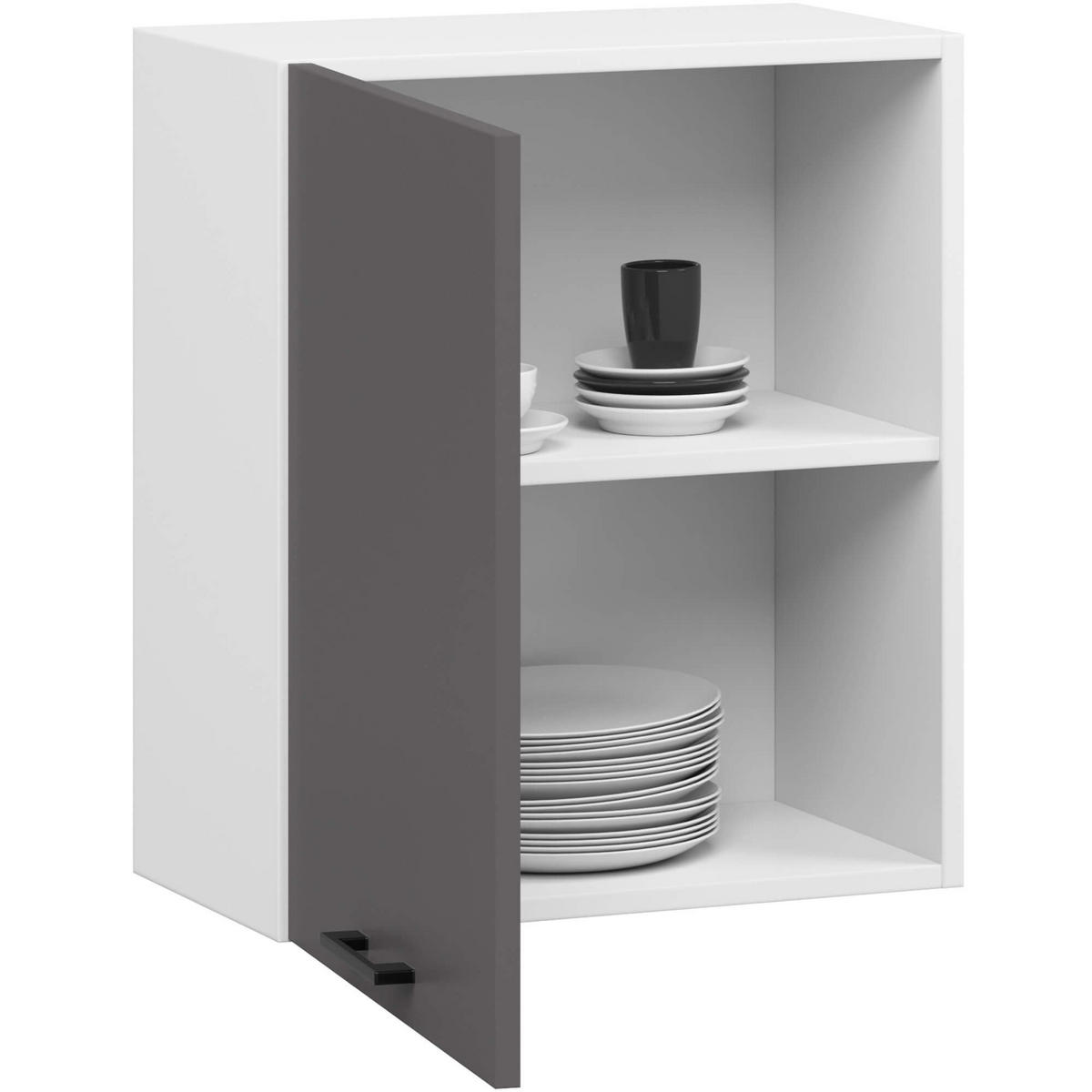 HÄNGESCHRANK Weiß, Graphit Grau 58/50/30 - Dunkelgrau/Weiß, Holzwerkstoff (50/58/30cm) - RAUMHIRSCH FURNITURE