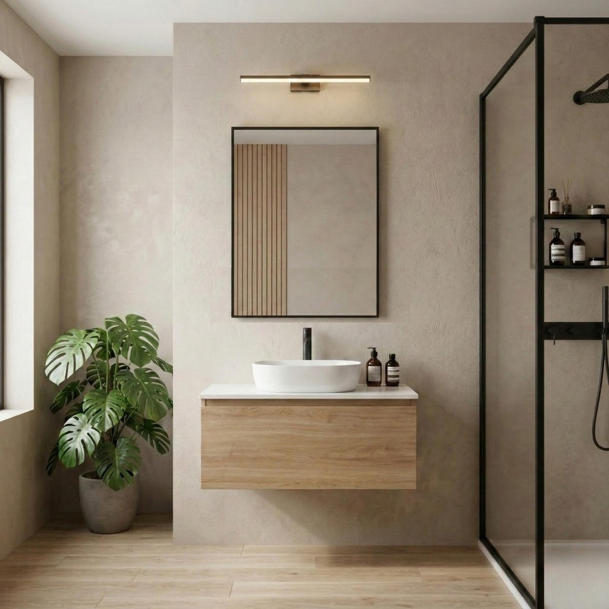WANDSPIEGEL Skarp 60 x 80 cm - Schwarz, Glas (80/60/3cm) - EDAXO