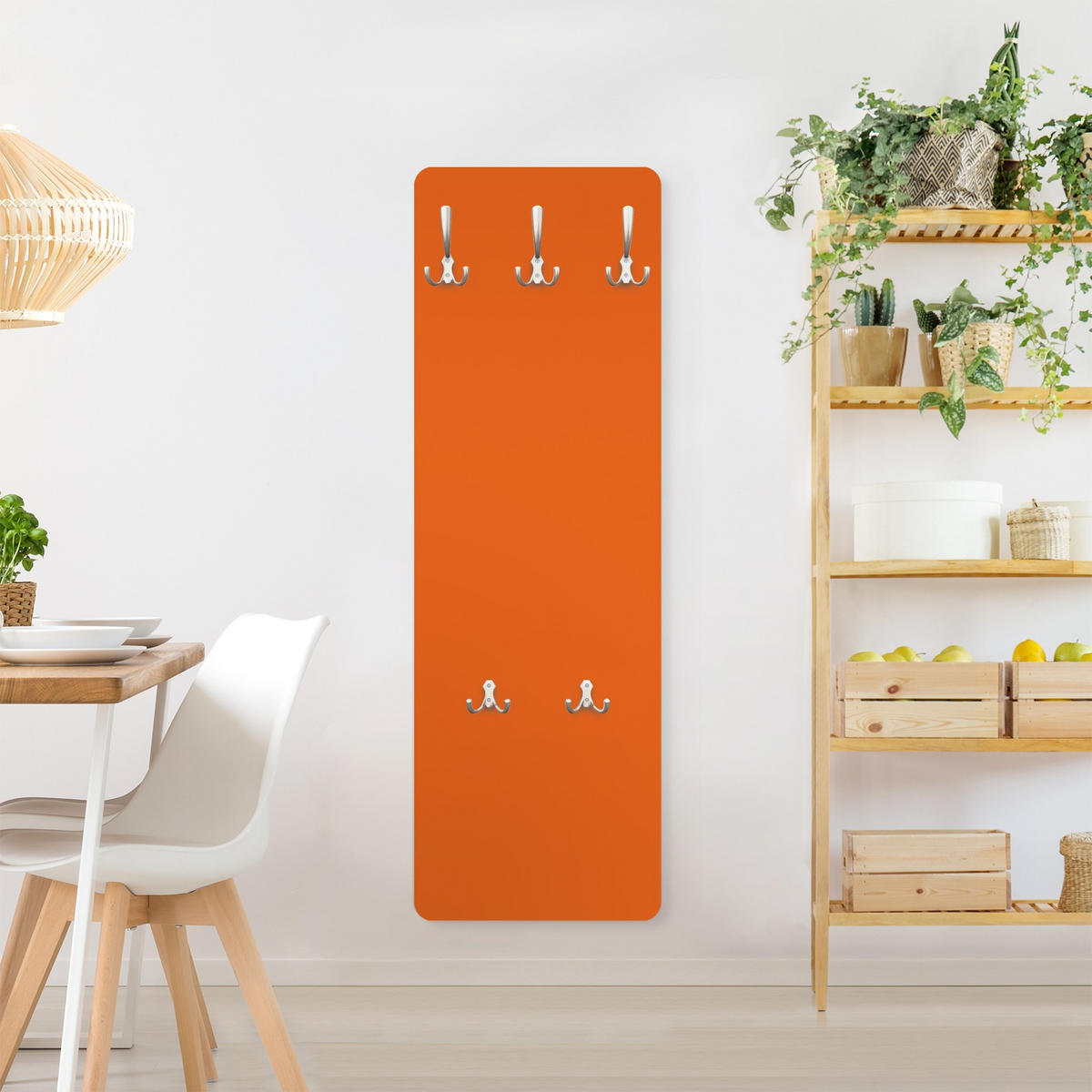 WANDGARDEROBE - Mohn 34/105 cm - Orange, Holzwerkstoff (34/105/1.6cm) - Bilderwelten