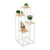 BLUMENTREPPE - Beige/Weiß, Holzwerkstoff/Metall (40/40/100cm) - Relaxdays