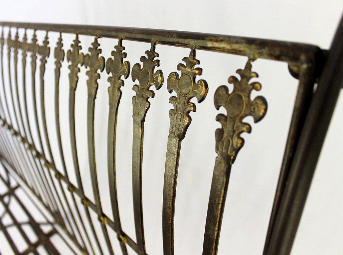 GARTENBANK 3-Sitzer Metall Braun antik 153/60/87 cm - Braun, Metall (153/87/60cm) - DanDiBo