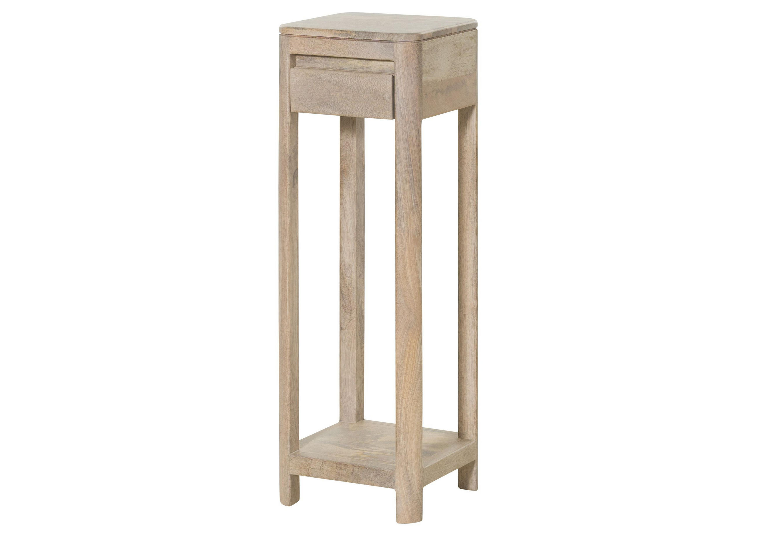 BEISTELLTISCH Mango 30x30x90 weiß lackiert TORONTO #313 - Weiß, Holz (30/30/90cm) - Massivmoebel24