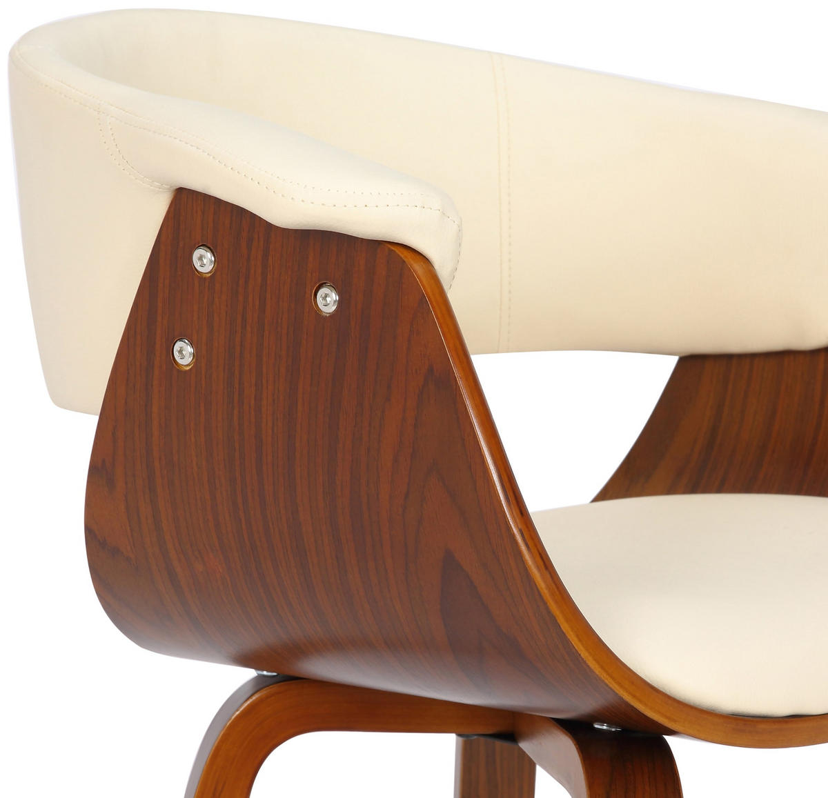 STUHL 2er Set Holz Creme - Walnussfarben/Creme, Holz/Textil (60/75/55cm) - CLP
