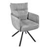 ARMLEHNSTUHL BIG GEORGE Samt, Strukturstoff Grau - Hellgrau, Textil (58/90/68cm) - riess-ambiente