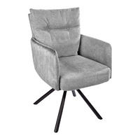 ARMLEHNSTUHL BIG GEORGE Samt, Strukturstoff Grau - Hellgrau, Textil (58/90/68cm) - riess-ambiente