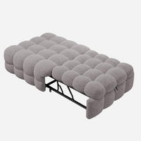 BETT 183/76/42 cm in Grau – 2-in-1 aus Teddy-Stoff, ausziehbar - Grau, Textil (70/180cm) - BEAOK
