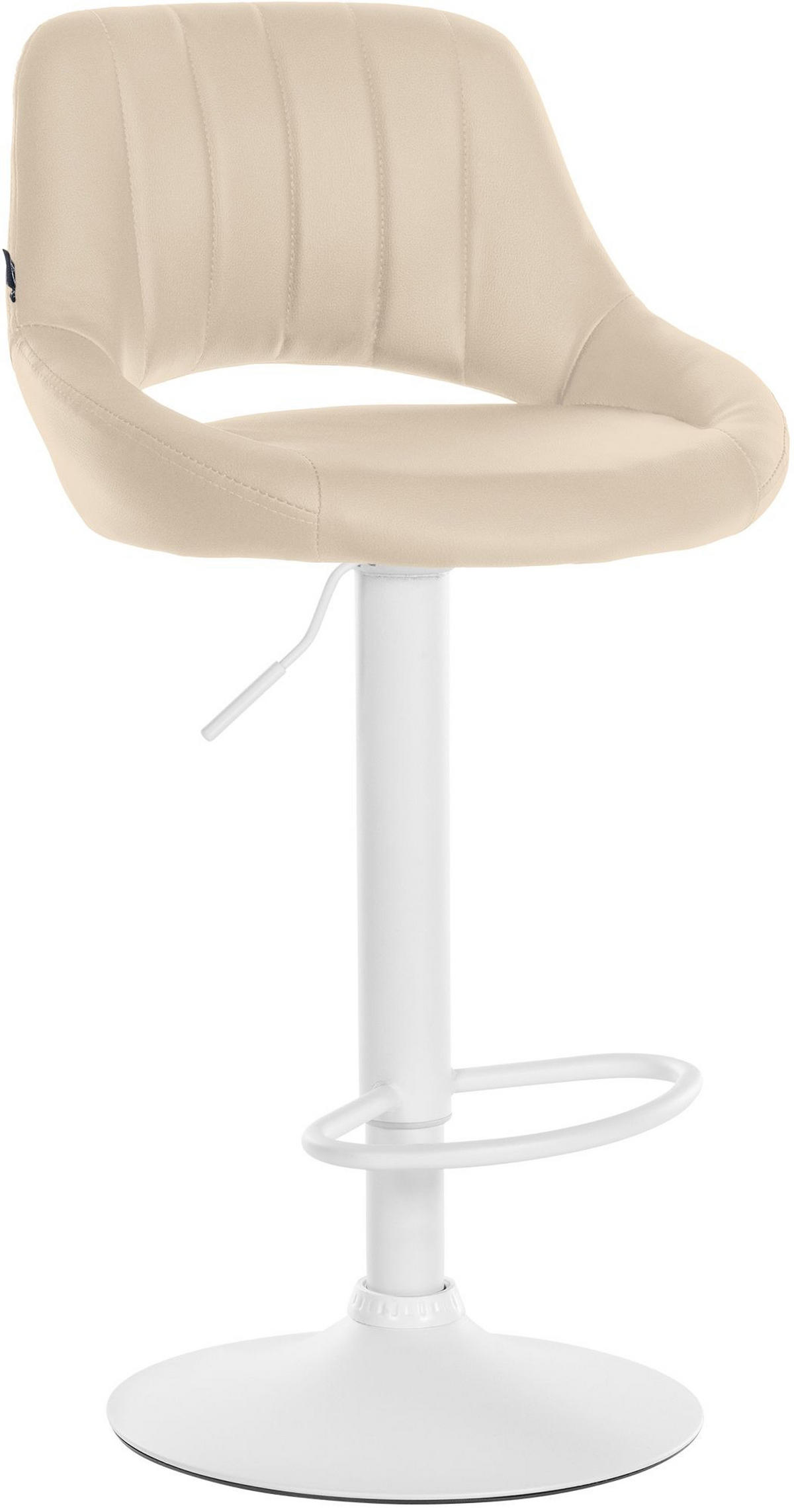 BARHOCKER Lederlook Creme - Creme/Weiß, Textil/Metall (47/85/48cm) - CLP