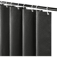 DUSCHVORHANG Waffelstruktur Stoff wasserdicht für Badewanne oder Badezimmer Dunkelgrau - Grau, Textil (200/180cm) - MCBOSON