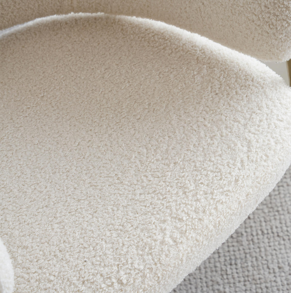 ESSZIMMERSTUHL mit Lochmuster Weiß Fleece goldfarbene Beine 2er-Set - Weiß, Metall (48/78/49.2cm) - Meubliv