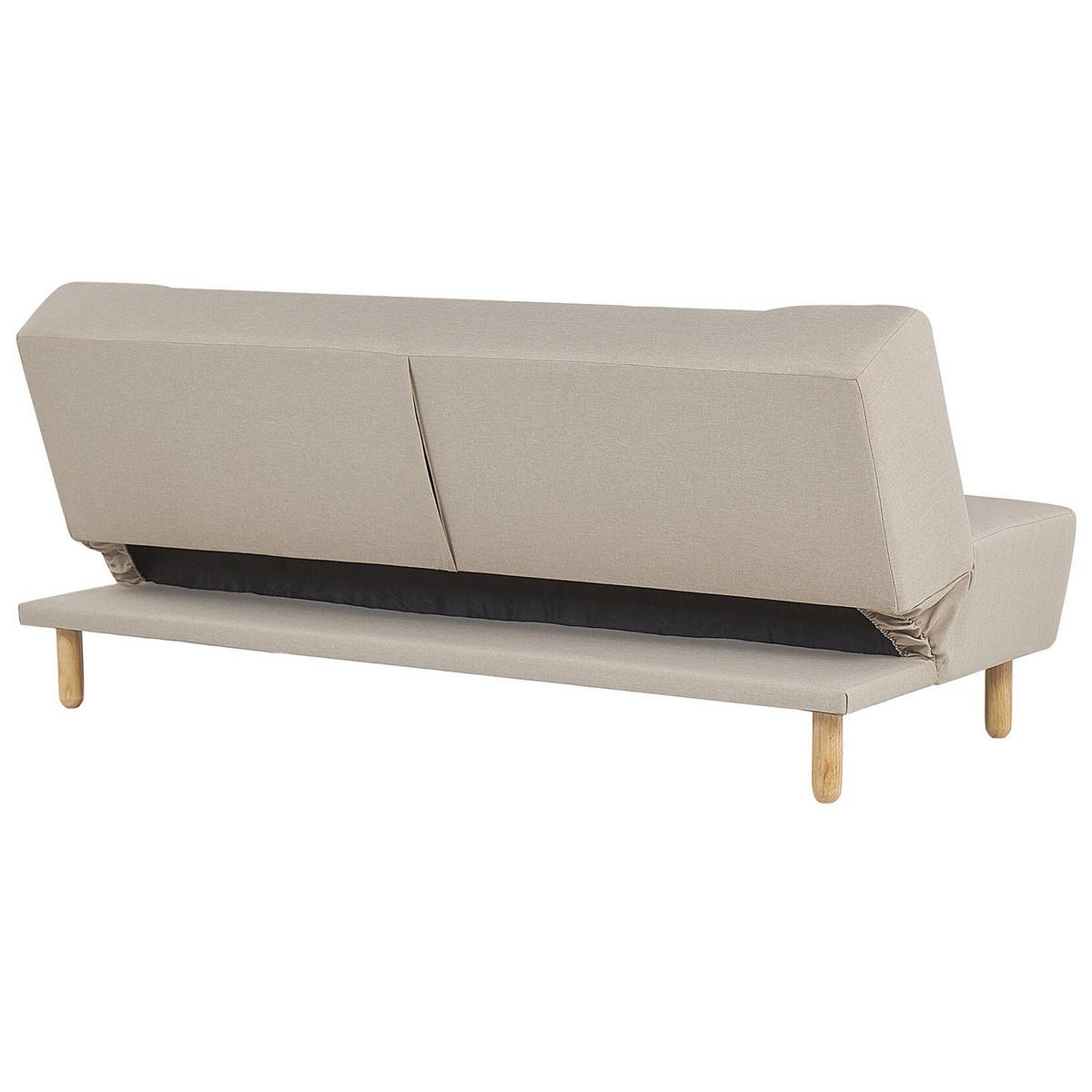 3-SITZER-SCHLAFSOFA beige Alsten - Hellbraun/Beige, Textil (182/83cm) - Beliani