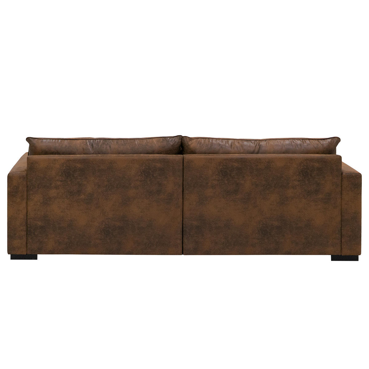 BIGSOFA - Dunkelbraun/Braun, Buchenholz/Textil (240/82/104cm) - home24