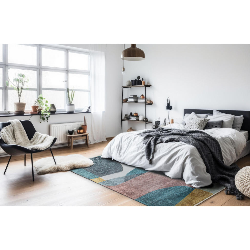 Thumbnail - Tesso Living Kurzflor-Teppich, Mehrfarbig, Textil, Abstrakt, Rechteckig, 80x215 cm, rutschfest, Teppiche & Böden, Teppic...