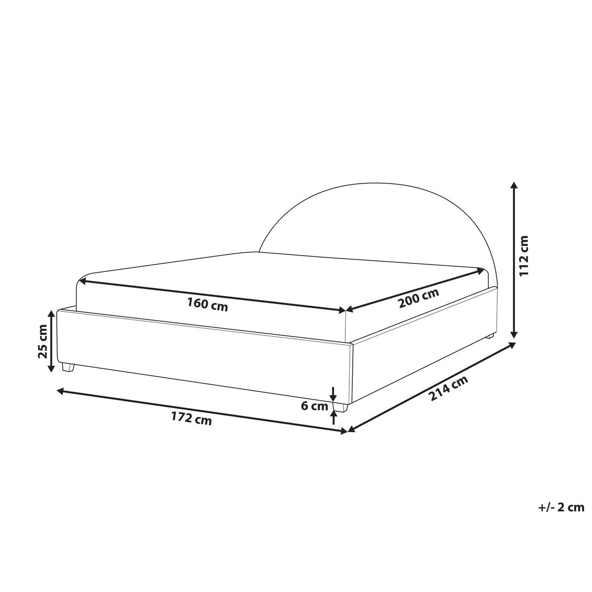 BETT mit Lattenrost 160/200 cm Cremeweiß Vaucluse - Weiß, Textil (160/200cm) - Beliani