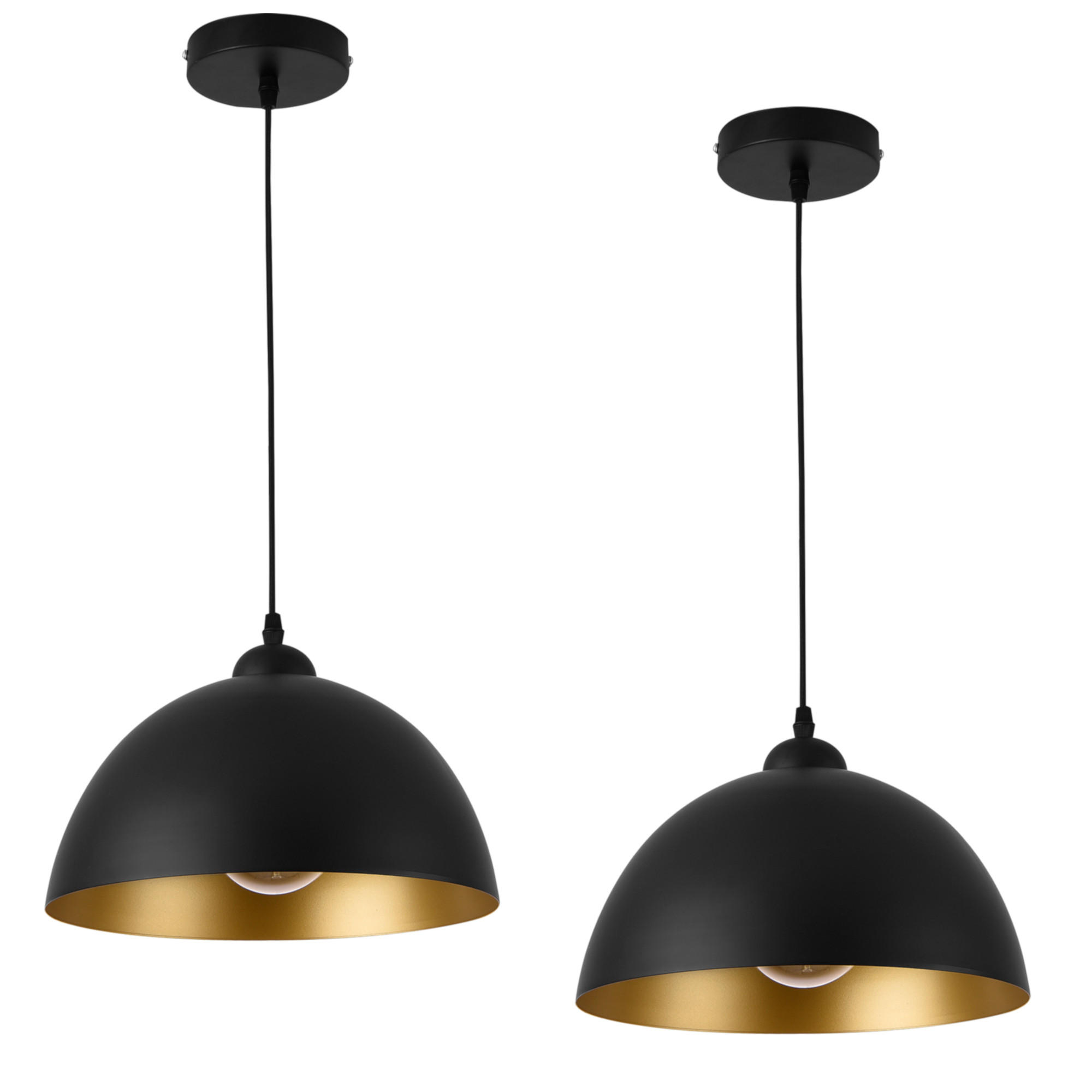 HÄNGELEUCHTE Toulon SET 2 -teilig - Schwarz, Metall (30/30/145cm) - lux.pro