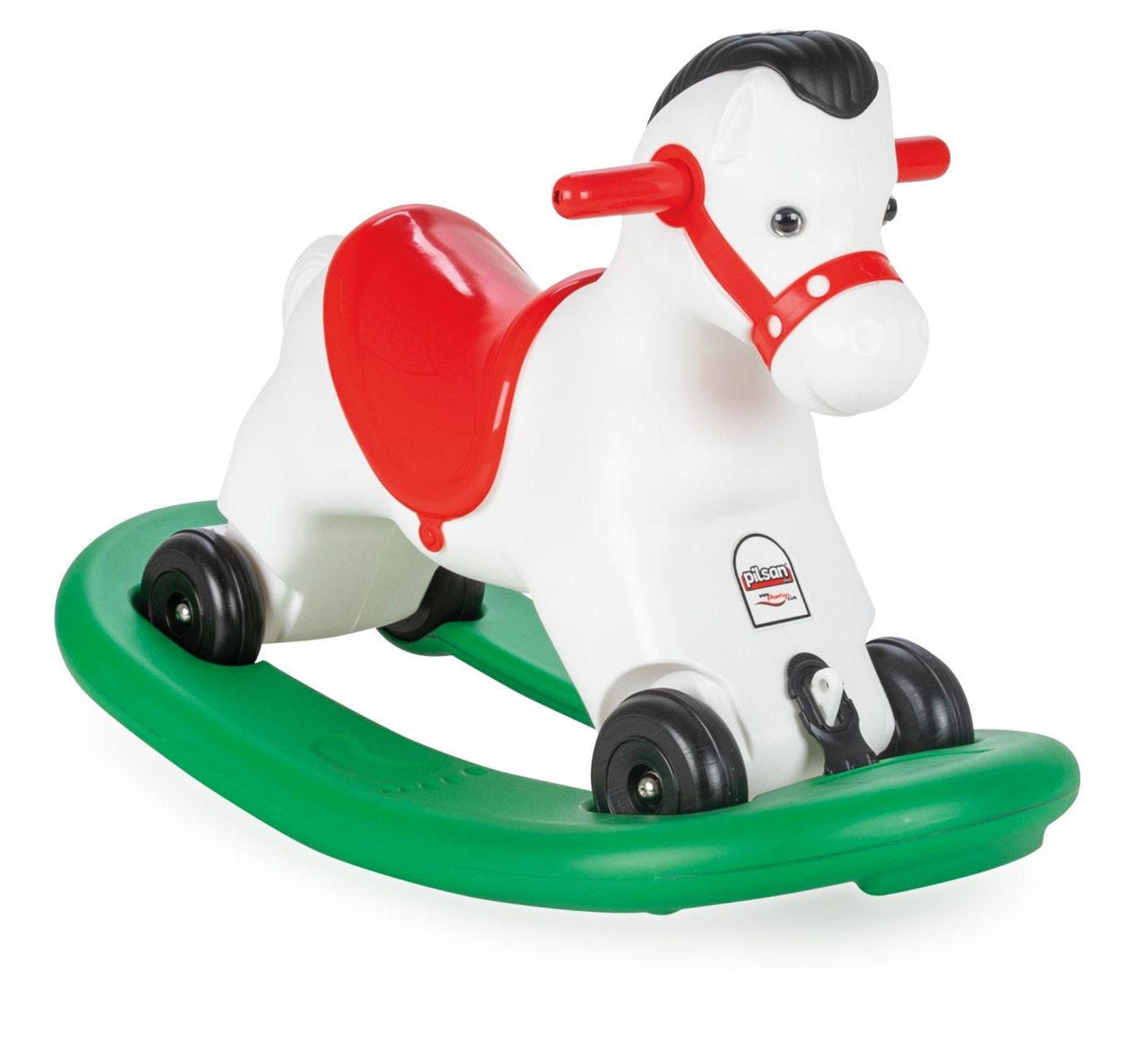SCHAUKELPFERD Rocking Horse Kunststoff, Musik, Rollen, bis 50 kg, ab 3 Jahren, Lichtfunktion - Grün, Kunststoff (35/52/75cm) - Pilsan