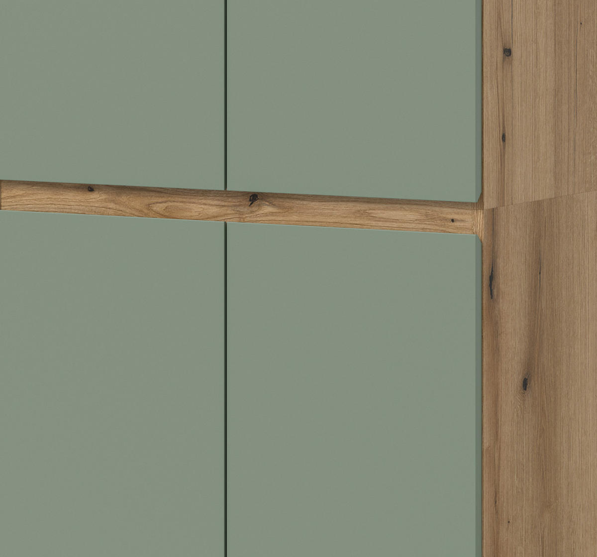 MEHRZWECKSCHRANK grün, Evoke Eiche 105 x 175 cm, Stauraumschrank 6-türig mit 18 Fächern - Eichefarben/Schwarz, Holzwerkstoff/Kunststoff (105/175/37cm) - Inn.Furn