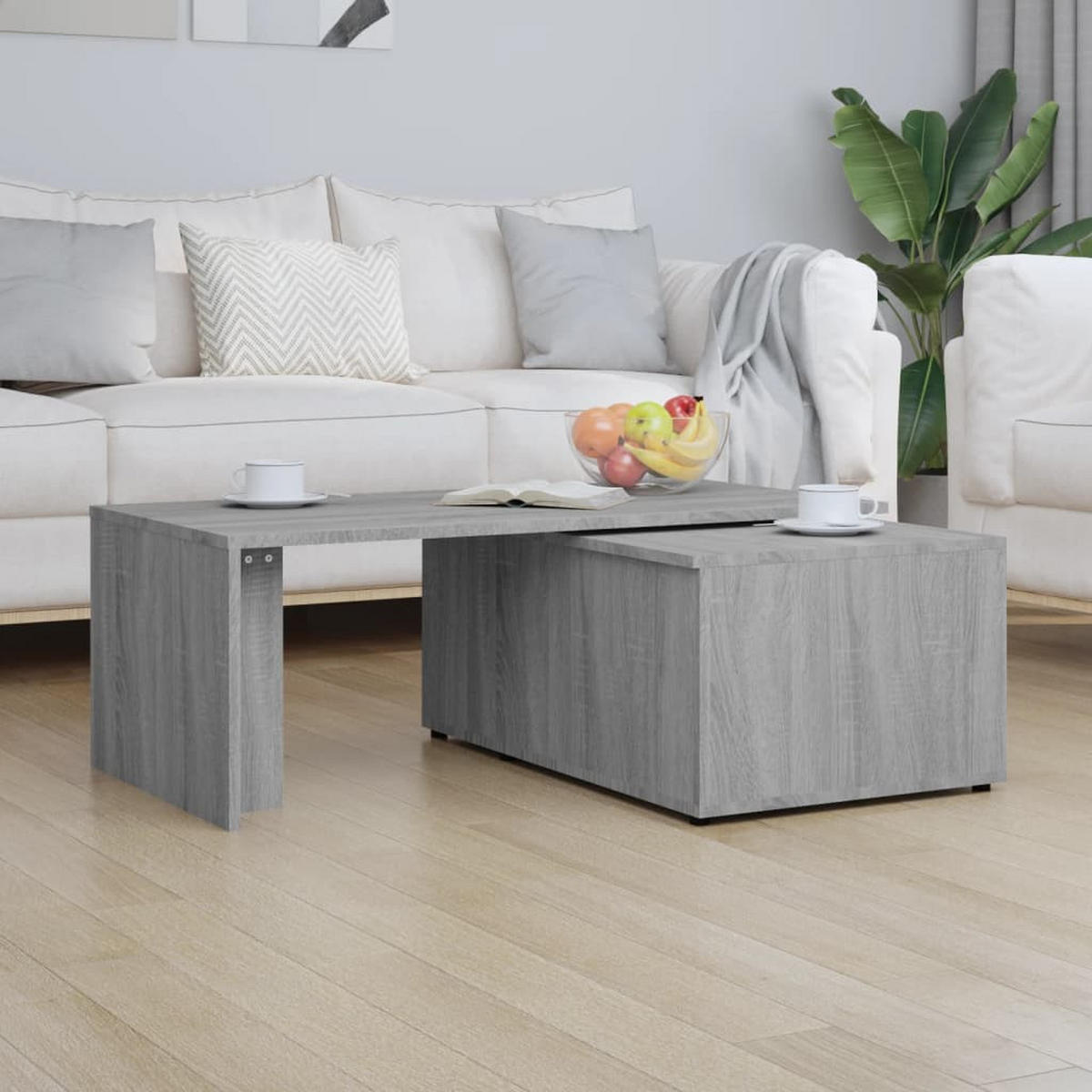 COUCHTISCH Grau Sonoma 150x50x35 cm Holzwerkstoff - Hellgrau, Holzwerkstoff (50/150/35cm) - furnicato