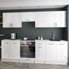 KÜCHENZEILE LECO 240 weiss glanz - Weiß Hochglanz, Holzwerkstoff (240/82/46cm) - roe furniture