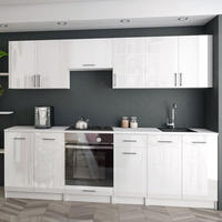 KÜCHENZEILE LECO 240 weiss glanz - Weiß Hochglanz, Holzwerkstoff (240/82/46cm) - roe furniture