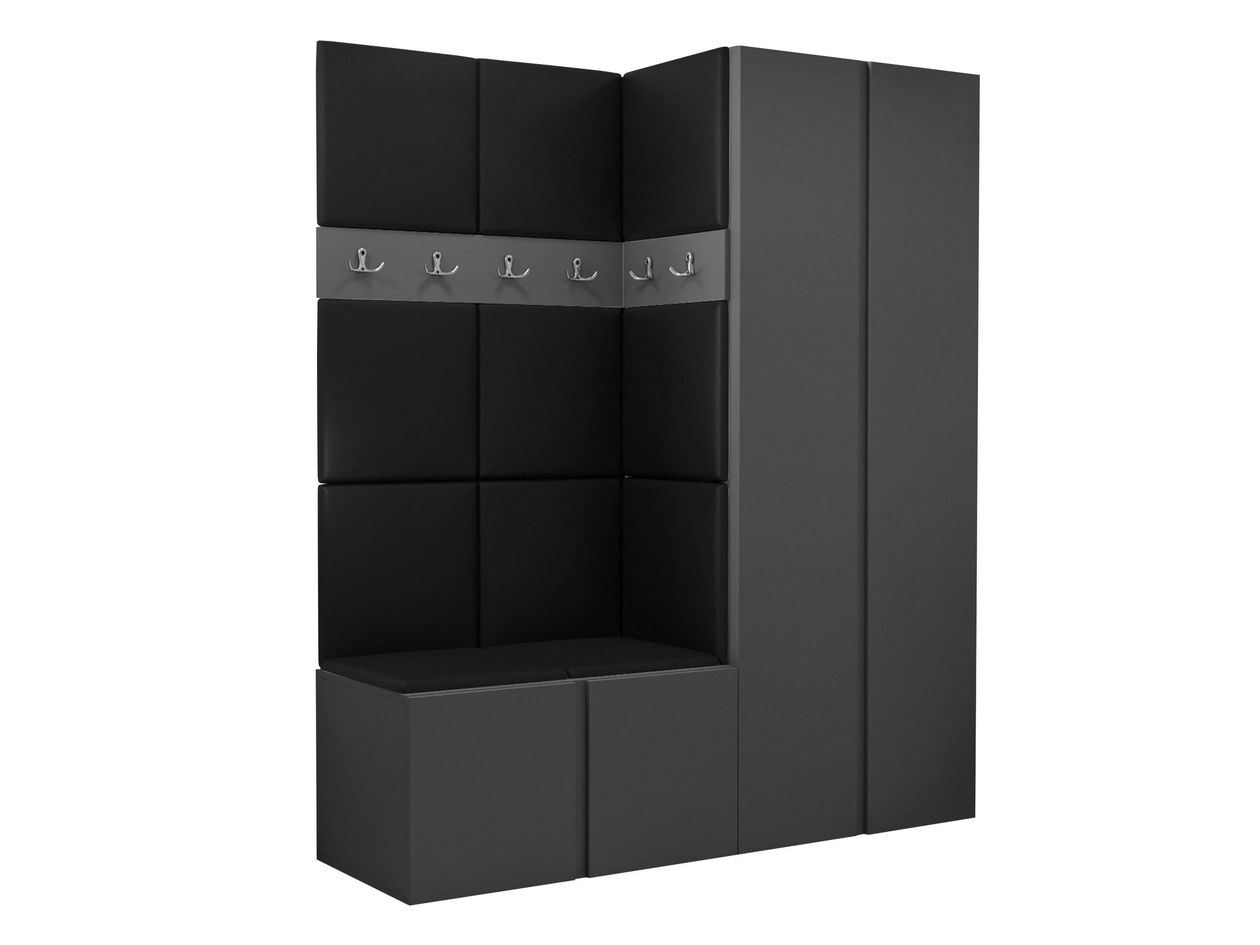 GARDEROBEN-SET Orion III - Graphitfarben/Schwarz, Holzwerkstoff/Kunststoff (158/186/46cm) - MIRJAN24