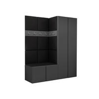 GARDEROBEN-SET Orion III - Graphitfarben/Schwarz, Holzwerkstoff/Kunststoff (158/186/46cm) - MIRJAN24