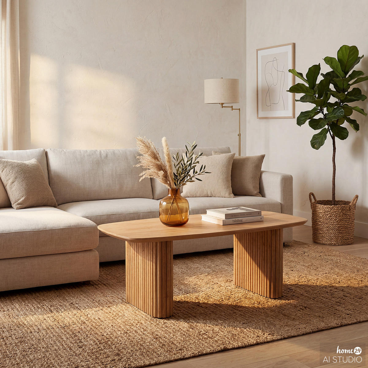 MASSIVER COUCHTISCH - Akazie - Akaziefarben, Holz (60/110/46cm) - home24