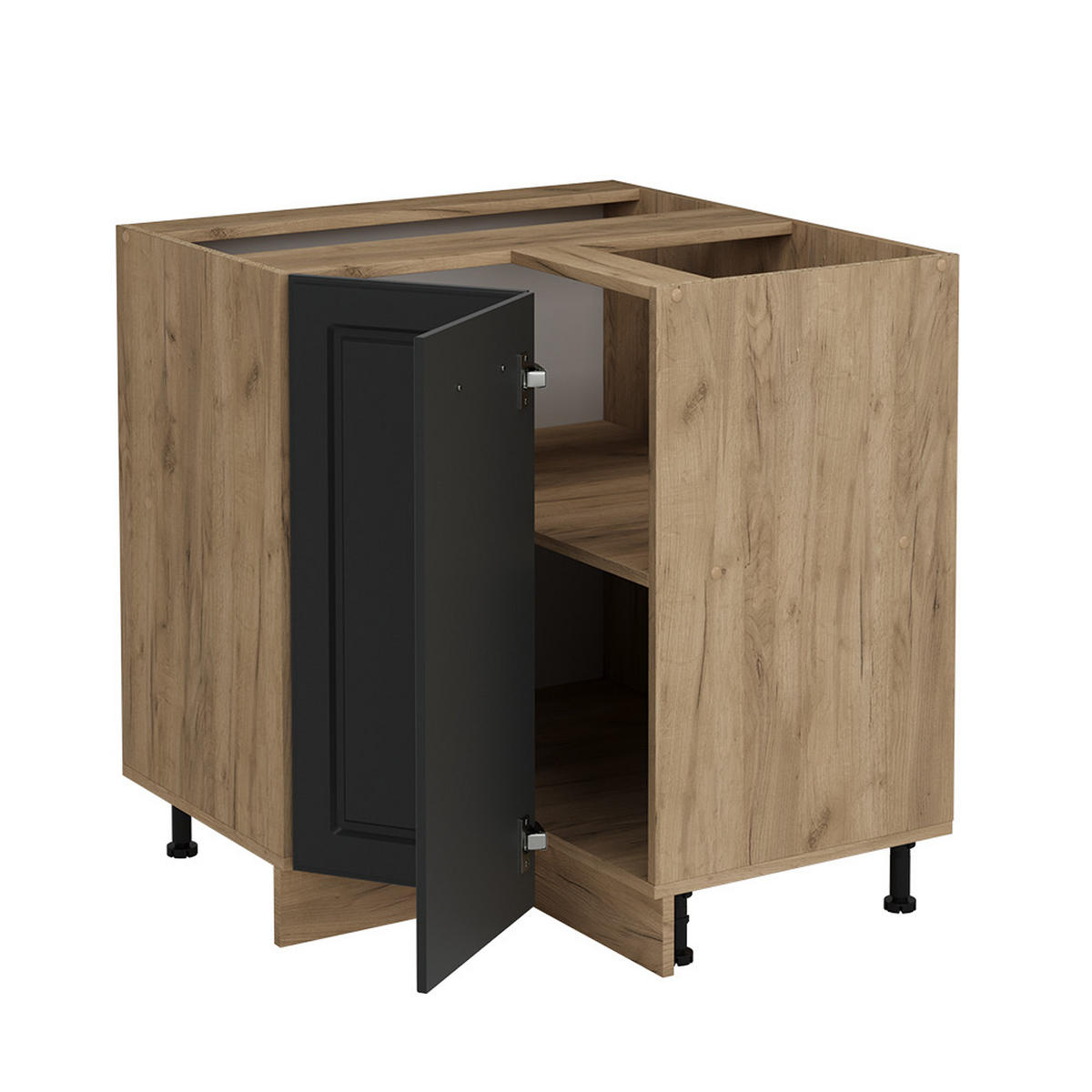 ECKUNTERSCHRANK R-Line Anthrazit Landhaus 75.6 cm , AP Anthrazit - Honigeiche/Anthrazit, Holzwerkstoff (75.6/81.6/60cm) - Vicco