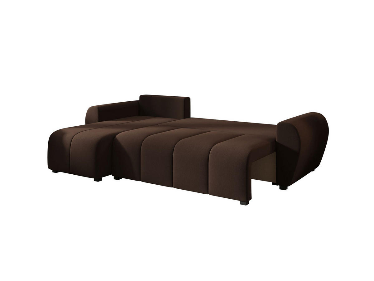 ECKSOFA MOLISA L Cosmic 800 Rechts mit Schlaffunktion - Braun, Textil (245/145cm) - Bedante