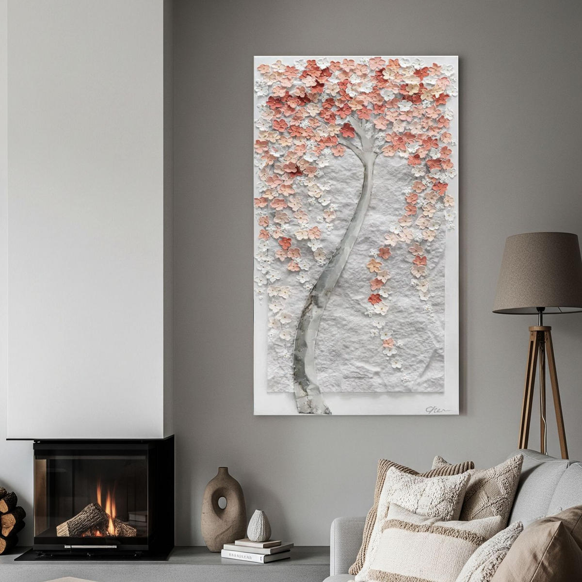 ACRYLBILD HANDGEMALT 50/100 cm - Pink/Weiß, Holz/Textil (50/100cm) - KUNSTLOFT