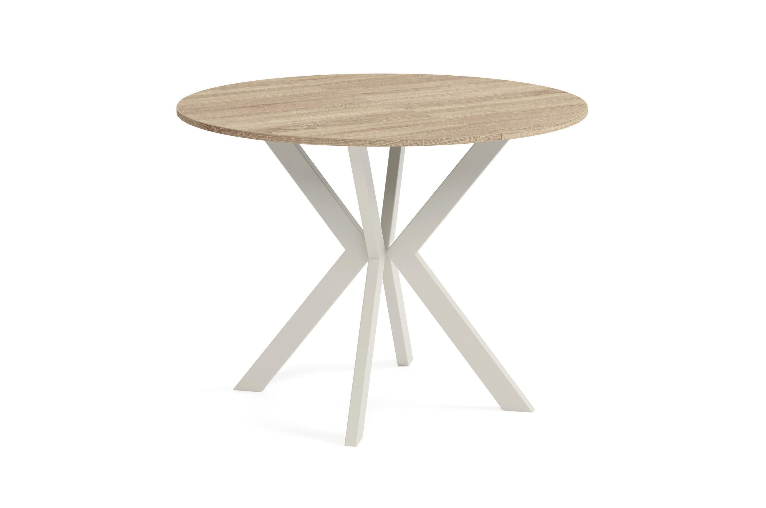 Meblini Esstisch Sonoma Eiche, Kaschmir 90x76x90 cm