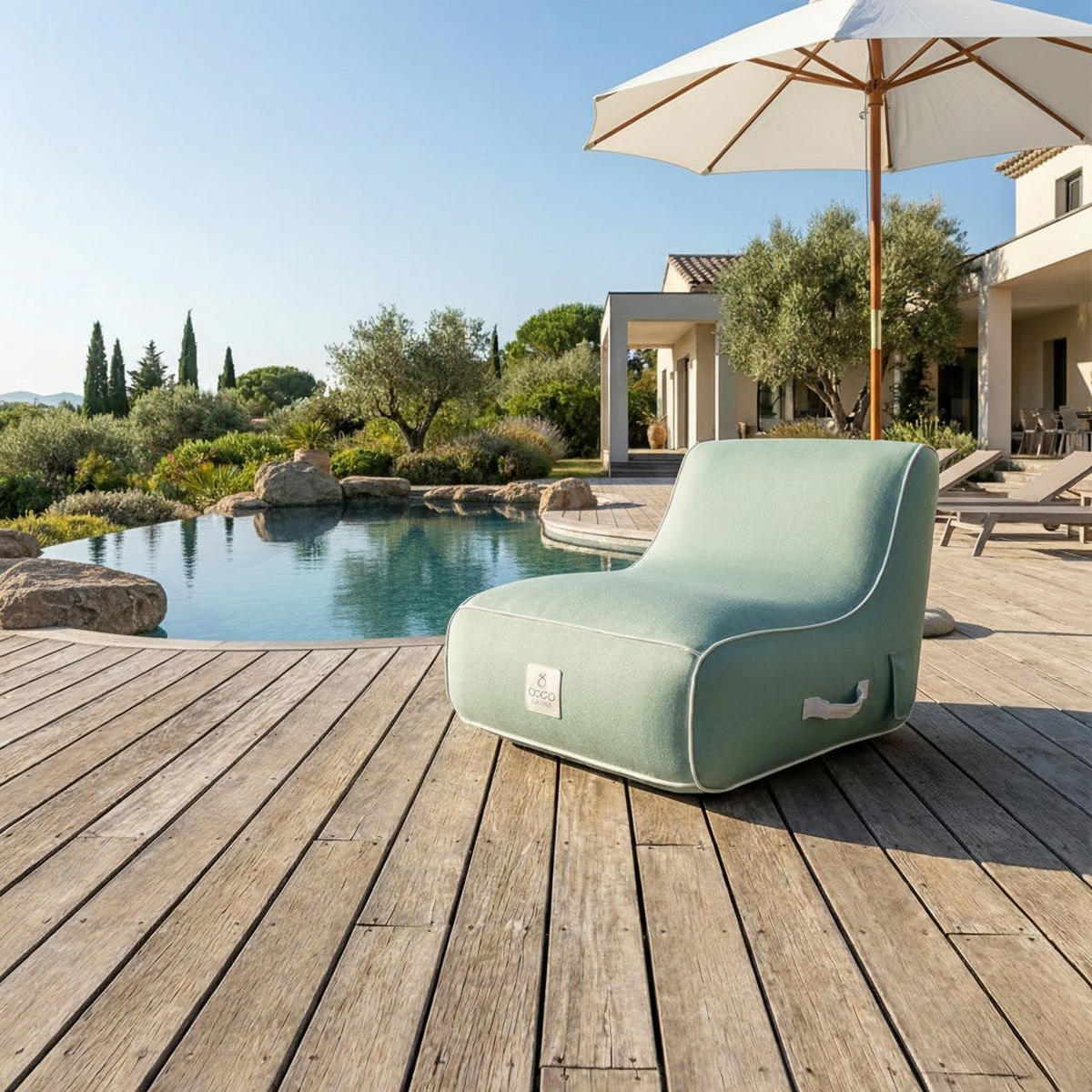 LOUNGESESSEL RIVIERA Grün - Mintgrün/Grün, Kunststoff/Textil (75/75/75cm) - Coco Lounge